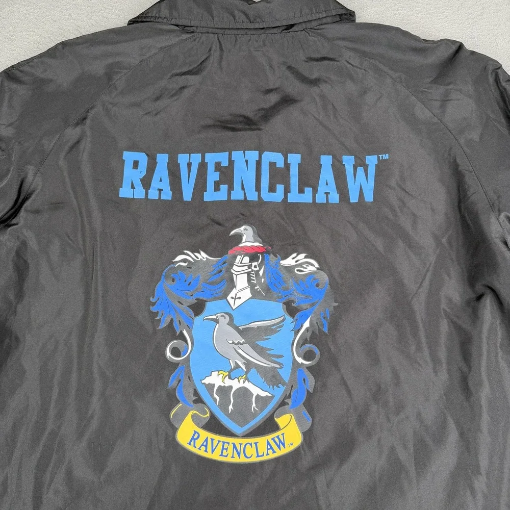 Harry Potter Ravenclaw Jacket Mens 2XL Black Coaches‎ Snap Front Windbreaker